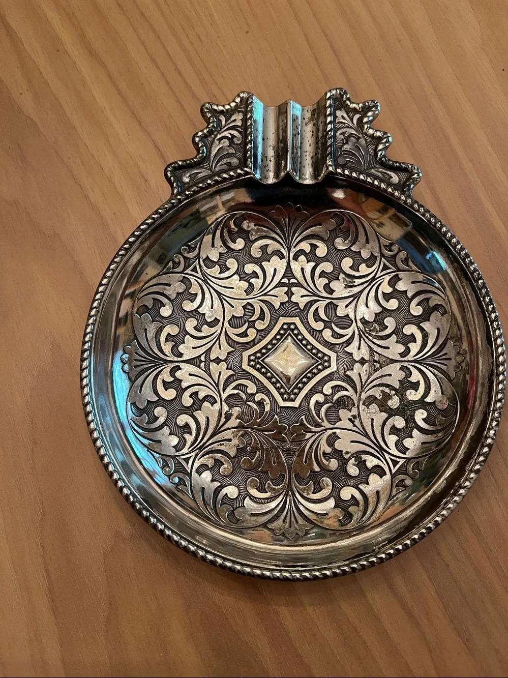 Silver plated Embossed Floral  Tray